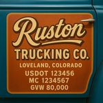 Custom Truck Door USDOT Lettering Decal Sticker Signs With DOT, MC, GVW, KYU, CA Lettering (Set of 2)