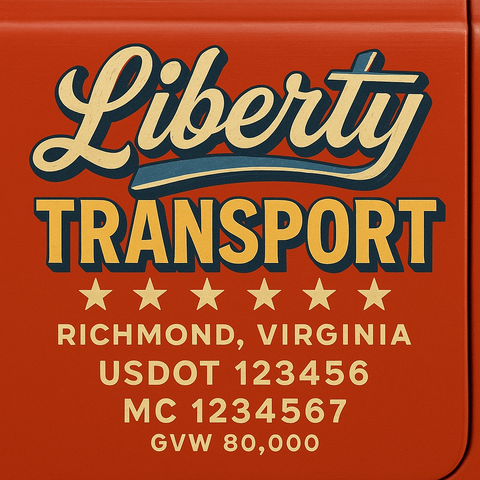 Custom Truck Door USDOT Lettering Decal Sticker Signs With DOT, MC, GVW, KYU, CA Lettering (Set of 2)