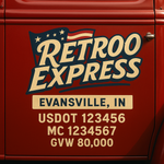 Custom Truck Door USDOT Lettering Decal Sticker Signs With DOT, MC, GVW, KYU, CA Lettering (Set of 2)