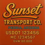 Custom Truck Door USDOT Lettering Decal Sticker Signs With DOT, MC, GVW, KYU, CA Lettering (Set of 2)