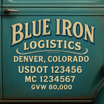 Custom Truck Door USDOT Lettering Decal Sticker Signs With DOT, MC, GVW, KYU, CA Lettering (Set of 2)