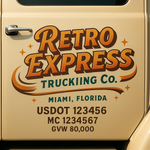 Custom Truck Door USDOT Lettering Decal Sticker Signs With DOT, MC, GVW, KYU, CA Lettering (Set of 2)