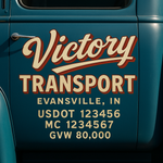 Custom Truck Door USDOT Lettering Decal Sticker Signs With DOT, MC, GVW, KYU, CA Lettering (Set of 2)