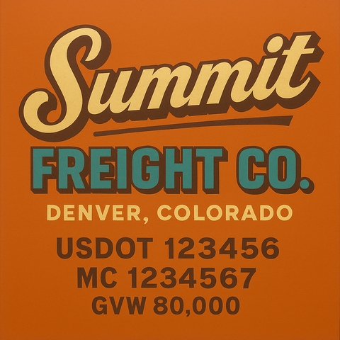 Custom Truck Door USDOT Lettering Decal Sticker Signs With DOT, MC, GVW, KYU, CA Lettering (Set of 2)