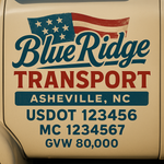 Custom Truck Door USDOT Lettering Decal Sticker Signs With DOT, MC, GVW, KYU, CA Lettering (Set of 2)