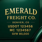 Custom Truck Door USDOT Lettering Decal Sticker Signs With DOT, MC, GVW, KYU, CA Lettering (Set of 2)