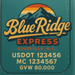 Custom Truck Door USDOT Lettering Decal Sticker Signs With DOT, MC, GVW, KYU, CA Lettering (Set of 2)