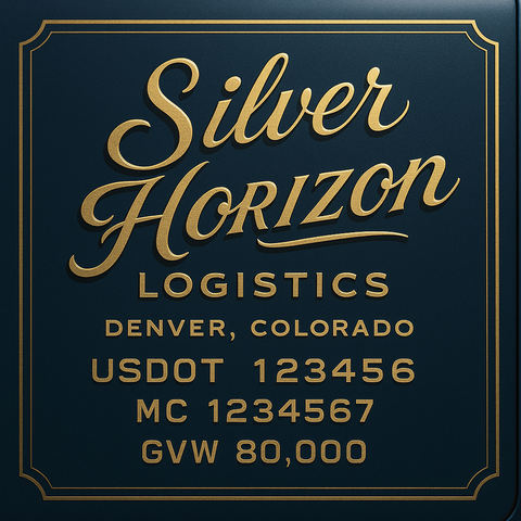 Custom Truck Door USDOT Lettering Decal Sticker Signs With DOT, MC, GVW, KYU, CA Lettering (Set of 2)