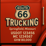 Custom Truck Door USDOT Lettering Decal Sticker Signs With DOT, MC, GVW, KYU, CA Lettering (Set of 2)