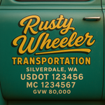 Custom Truck Door USDOT Lettering Decal Sticker Signs With DOT, MC, GVW, KYU, CA Lettering (Set of 2)