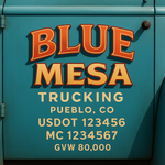 Custom Truck Door USDOT Lettering Decal Sticker Signs With DOT, MC, GVW, KYU, CA Lettering (Set of 2)