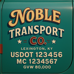 Custom Truck Door USDOT Lettering Decal Sticker Signs With DOT, MC, GVW, KYU, CA Lettering (Set of 2)