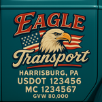 Custom Truck Door USDOT Lettering Decal Sticker Signs With DOT, MC, GVW, KYU, CA Lettering (Set of 2)