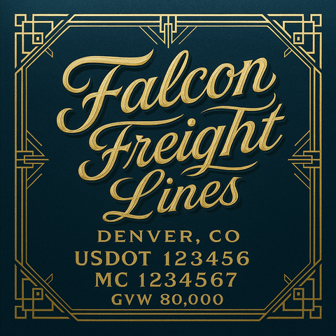 Custom Truck Door USDOT Lettering Decal Sticker Signs With DOT, MC, GVW, KYU, CA Lettering (Set of 2)