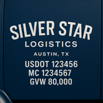 Custom Truck Door USDOT Lettering Decal Sticker Signs With DOT, MC, GVW, KYU, CA Lettering (Set of 2)