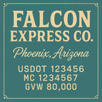 Custom Truck Door USDOT Lettering Decal Sticker Signs With DOT, MC, GVW, KYU, CA Lettering (Set of 2)