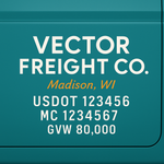 Custom Truck Door USDOT Lettering Decal Sticker Signs With DOT, MC, GVW, KYU, CA Lettering (Set of 2)