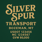 Custom Truck Door USDOT Lettering Decal Sticker Signs With DOT, MC, GVW, KYU, CA Lettering (Set of 2)