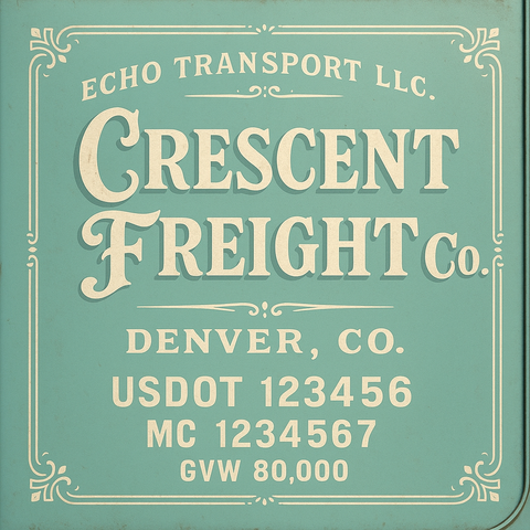 Custom Truck Door USDOT Lettering Decal Sticker Signs With DOT, MC, GVW, KYU, CA Lettering (Set of 2)