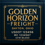 Custom Truck Door USDOT Lettering Decal Sticker Signs With DOT, MC, GVW, KYU, CA Lettering (Set of 2)