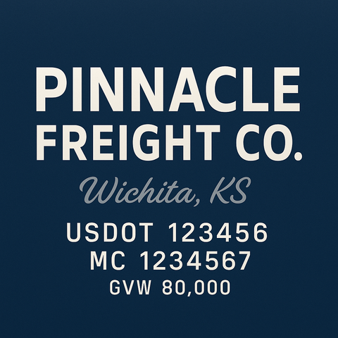 Custom Truck Door USDOT Lettering Decal Sticker Signs With DOT, MC, GVW, KYU, CA Lettering (Set of 2)