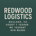 Custom Truck Door USDOT Lettering Decal Sticker Signs With DOT, MC, GVW, KYU, CA Lettering (Set of 2)