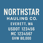 Custom Truck Door USDOT Lettering Decal Sticker Signs With DOT, MC, GVW, KYU, CA Lettering (Set of 2)