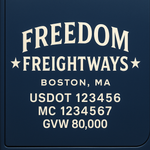 Custom Truck Door USDOT Lettering Decal Sticker Signs With DOT, MC, GVW, KYU, CA Lettering (Set of 2)