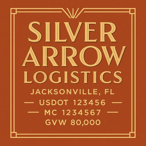 Custom Truck Door USDOT Lettering Decal Sticker Signs With DOT, MC, GVW, KYU, CA Lettering (Set of 2)
