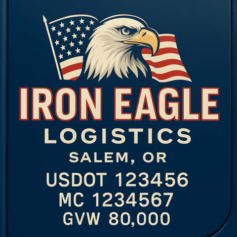 Custom Truck Door USDOT Lettering Decal Sticker Signs With DOT, MC, GVW, KYU, CA Lettering (Set of 2)