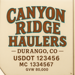 Custom Truck Door USDOT Lettering Decal Sticker Signs With DOT, MC, GVW, KYU, CA Lettering (Set of 2)
