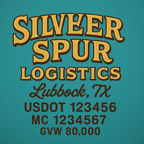 Custom Truck Door USDOT Lettering Decal Sticker Signs With DOT, MC, GVW, KYU, CA Lettering (Set of 2)