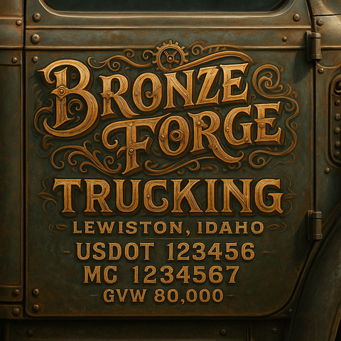 Custom Truck Door USDOT Lettering Decal Sticker Signs With DOT, MC, GVW, KYU, CA Lettering (Set of 2)