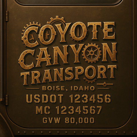 Custom Truck Door USDOT Lettering Decal Sticker Signs With DOT, MC, GVW, KYU, CA Lettering (Set of 2)