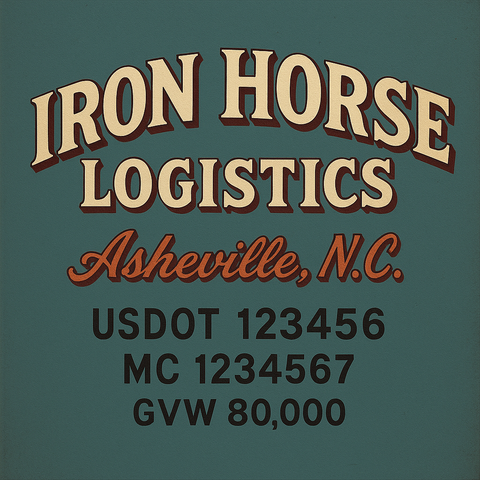 Custom Truck Door USDOT Lettering Decal Sticker Signs With DOT, MC, GVW, KYU, CA Lettering (Set of 2)