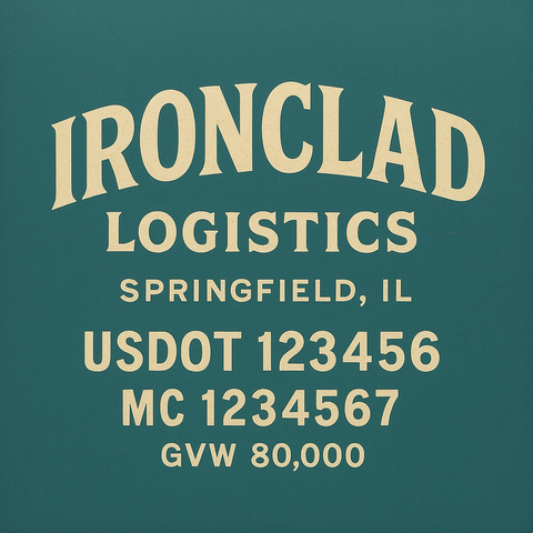 Custom Truck Door USDOT Lettering Decal Sticker Signs With DOT, MC, GVW, KYU, CA Lettering (Set of 2)
