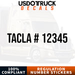 TACLA Number Decal Sticker (Set of 2)