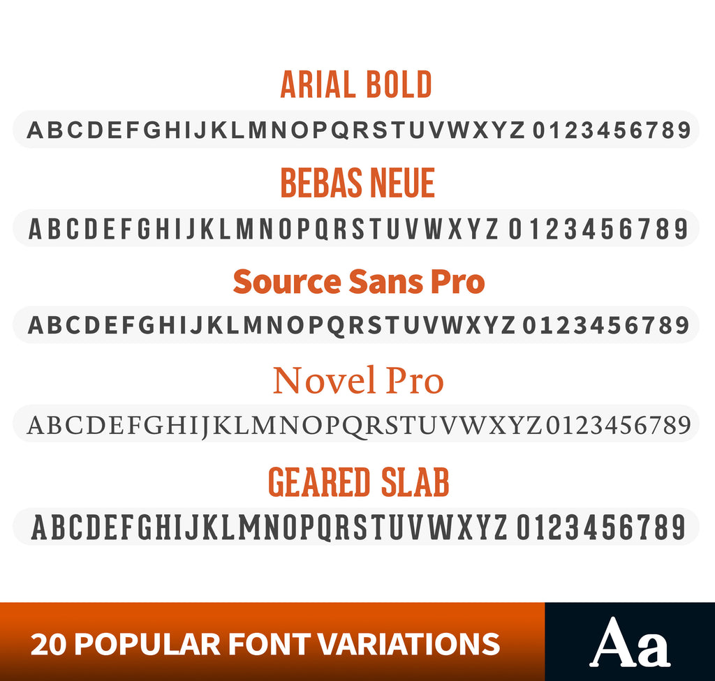 geared slab font USDOT 2 Line Regulation Number Decal (Set of 2) – USDOT TRUCK DECALS