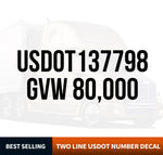 USDOT & GVW Decal Sticker Lines