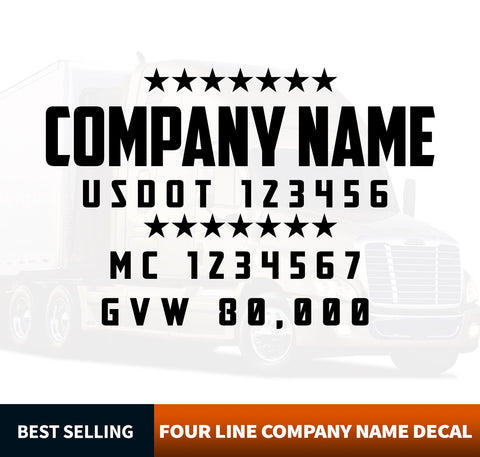 Truck Door Decal Template with USDOT, MC & GVW