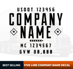 Truck Door Decal Template with USDOT, MC & GVW