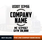 Truck Door Decal Template with USDOT, MC & GVW