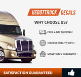 Trucking Name with USDOT, MC & KYU Decal Sticker (Set of 2)
