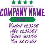 Company Name Truck Door Decal