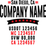 Company Name Truck Door Decal