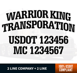 company name truck decal