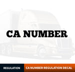 CA Number Regulation Decal Sticker (California)