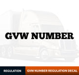 GVW, GVWR (Gross Vehicle Weight) Decal Sticker