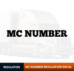 MC Number Decal Sticker for Trucks