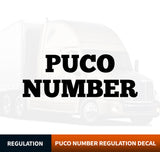 PUCO Number Sticker Decal